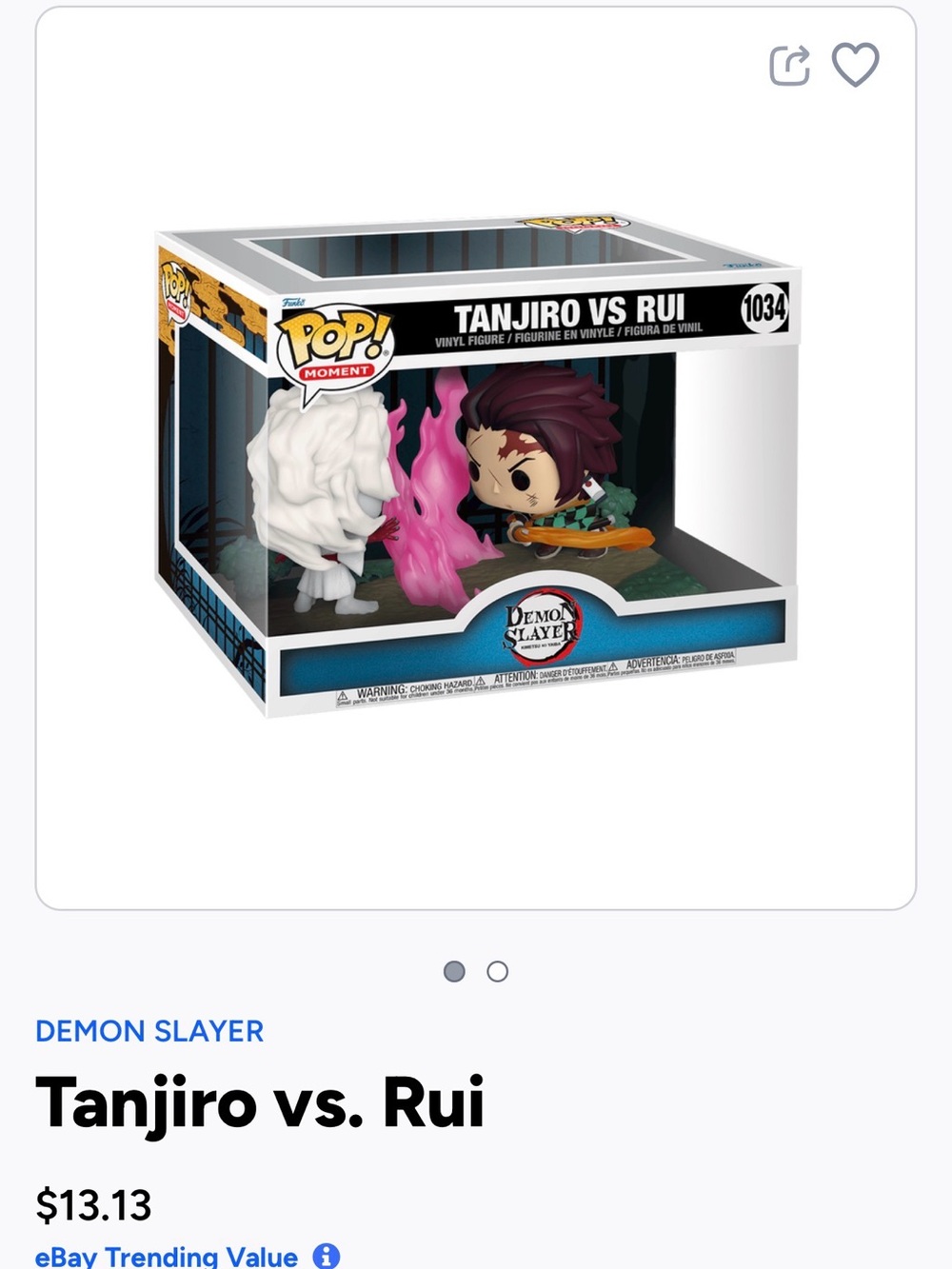 Funko Tanjiro vs. Rui Pop! Moment - Red, Pink, White- 1034- Demon Slayer